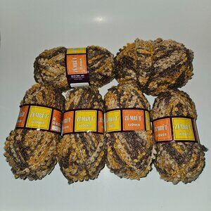 6 Skiens Zumrut Clover Bulky Yarn Lot Brown Tan Orange-ish 3.5 oz / 44 yds